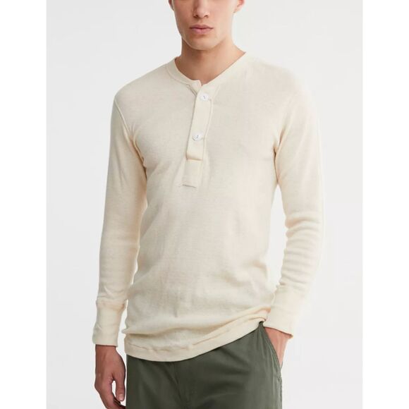 UO‎ Urban Renewal Vintage Thermal Henley Cream Small - Picture 1 of 5